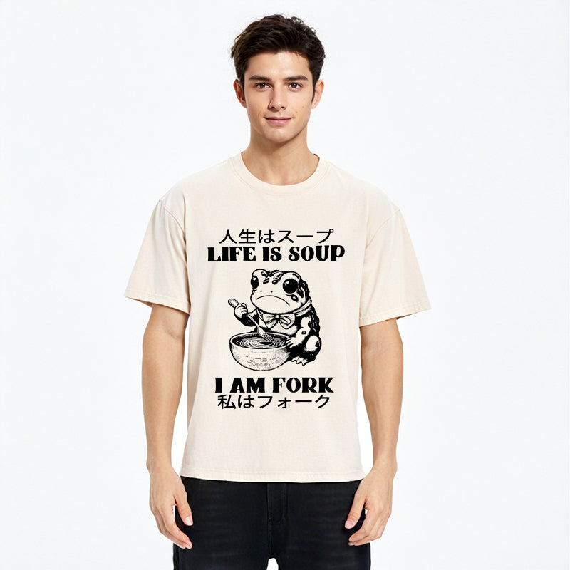 bbb Life Is Soup I Am Fork Washed T-Shirt