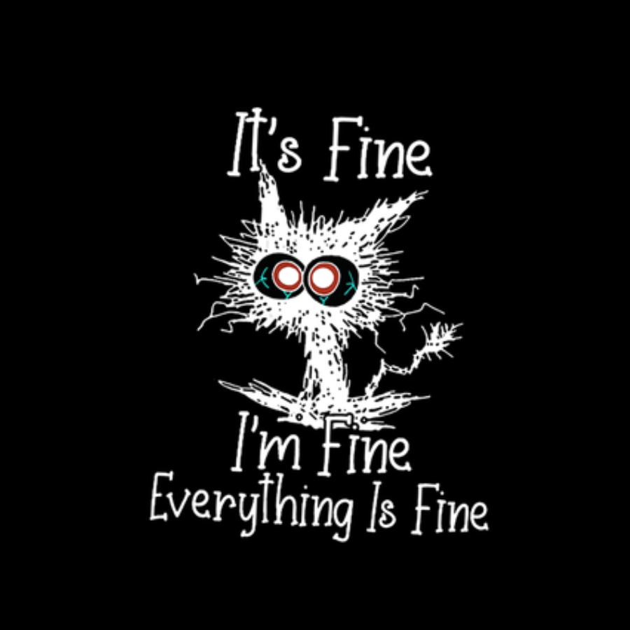 Funny Cat I Am Fine y T-Shirt