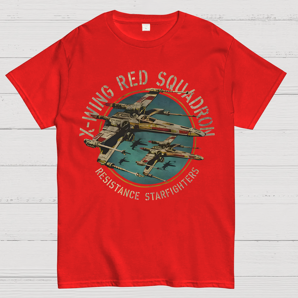 Star Battles X-Wing Squadron Faded Portrait  T-Shirt
