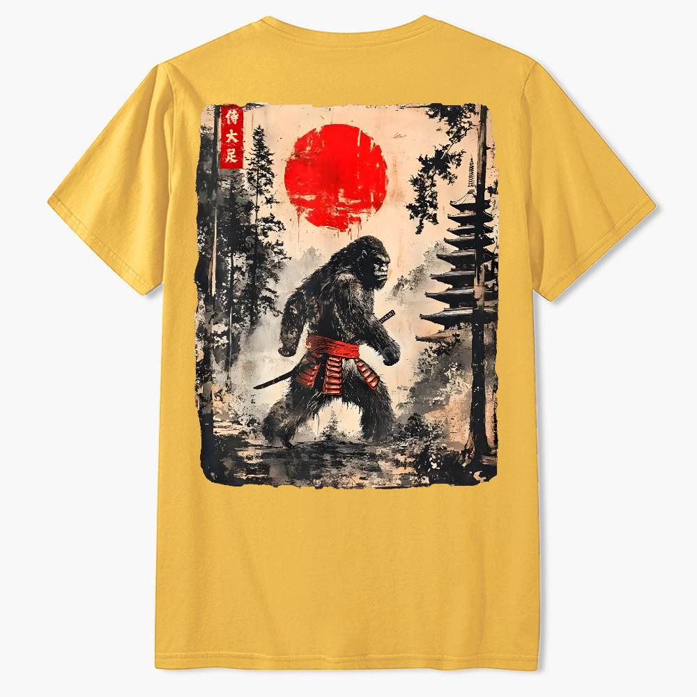 Funny Samurai Ukiyo-e Vintage Graphic  T-Shirt