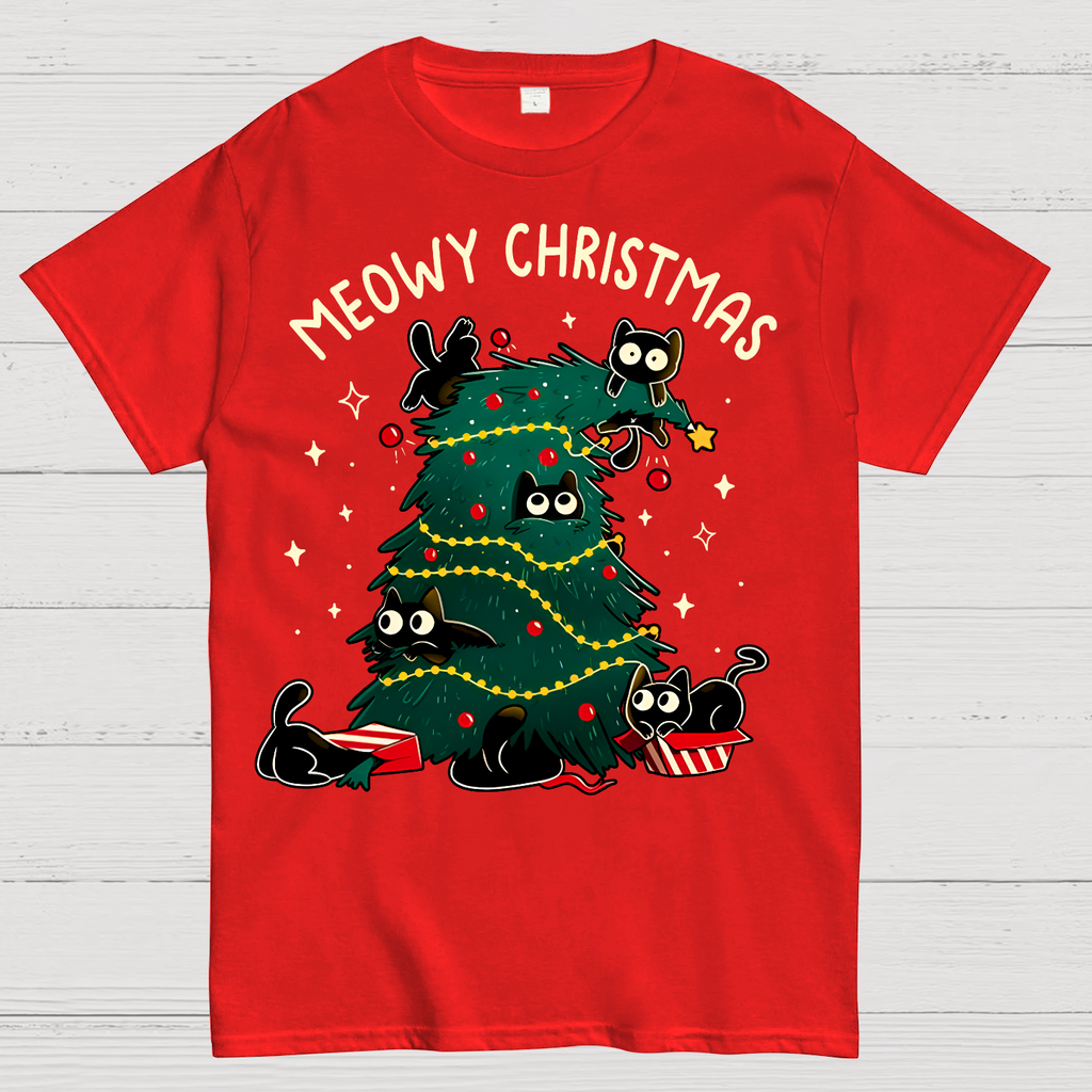 Meowy Christmas Funny Cats  T-Shirt