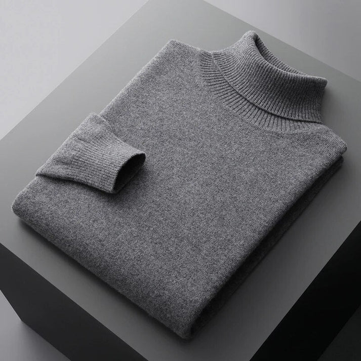 Soft Classic Men's Turtleneck Sweater - Cashmere, Warm Wear