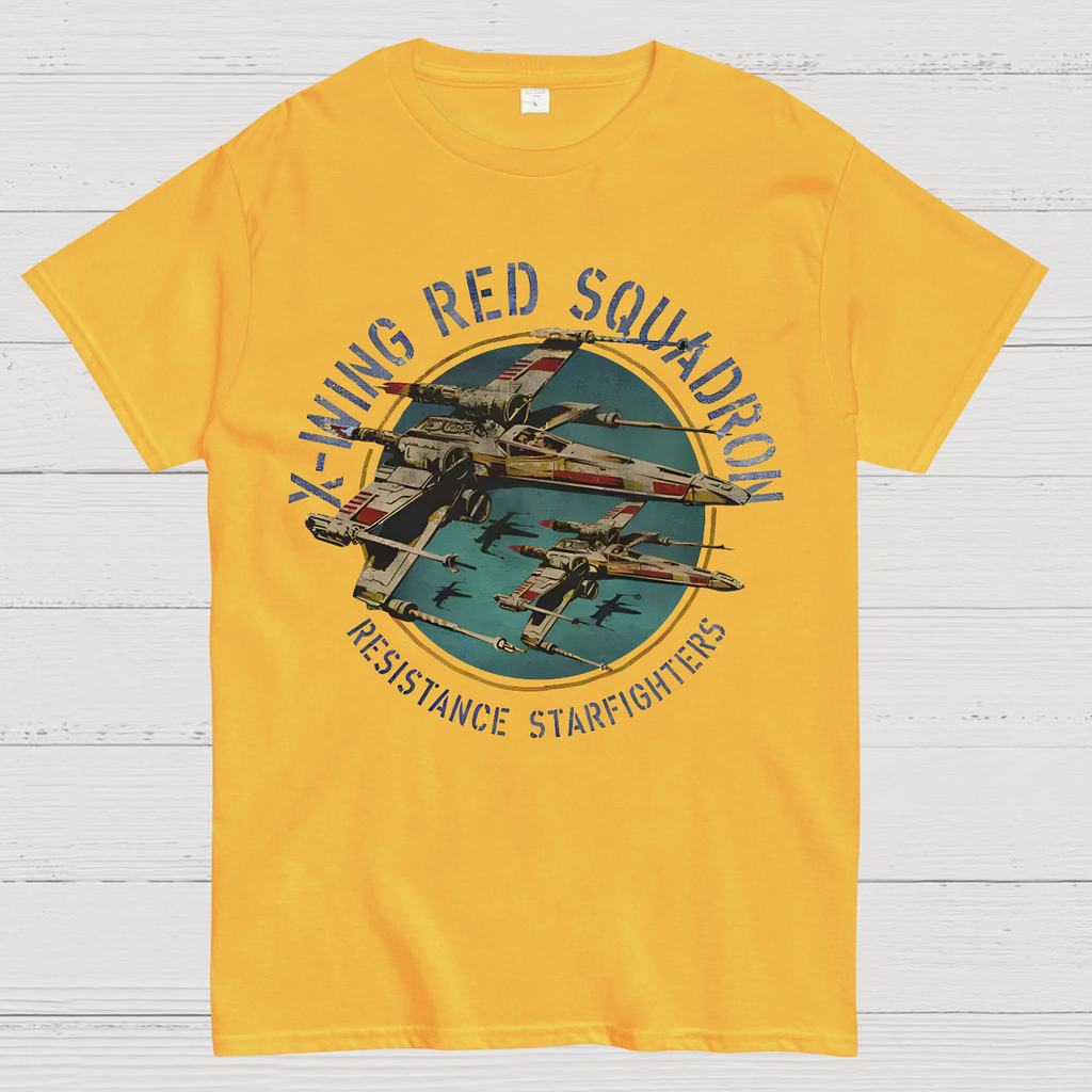 Star Battles X-Wing Squadron Faded Portrait  T-Shirt